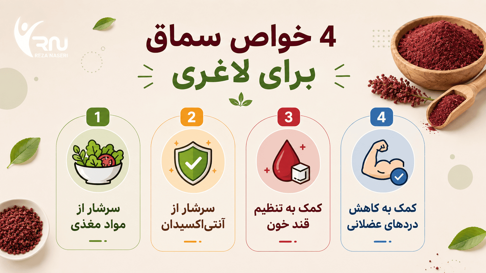 خواص سماق برای لاغری و اثرات احتمالی آن بر اشتها و قند خون