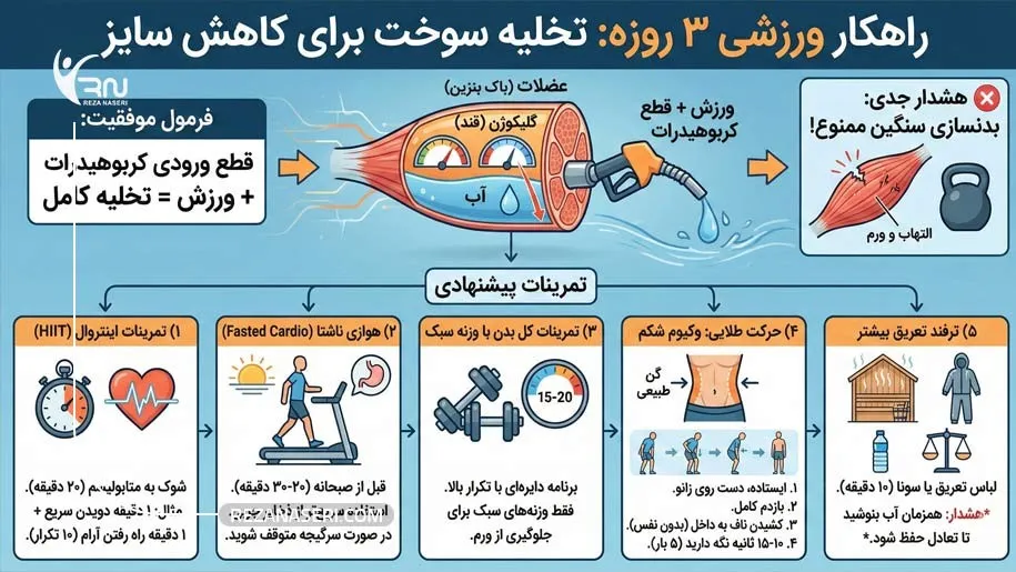 راهکار ورزشی لاغری سریع 3 روزه